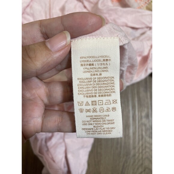 Free People MIX IT UP Size S Pink Floral Beaded Tunic Top / Mini Dress - Picture 6 of 11